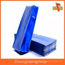 Heat Seal Blue Color Custom Printing Side Gusset Empty Bag With Aluminium For Coffee or Tea